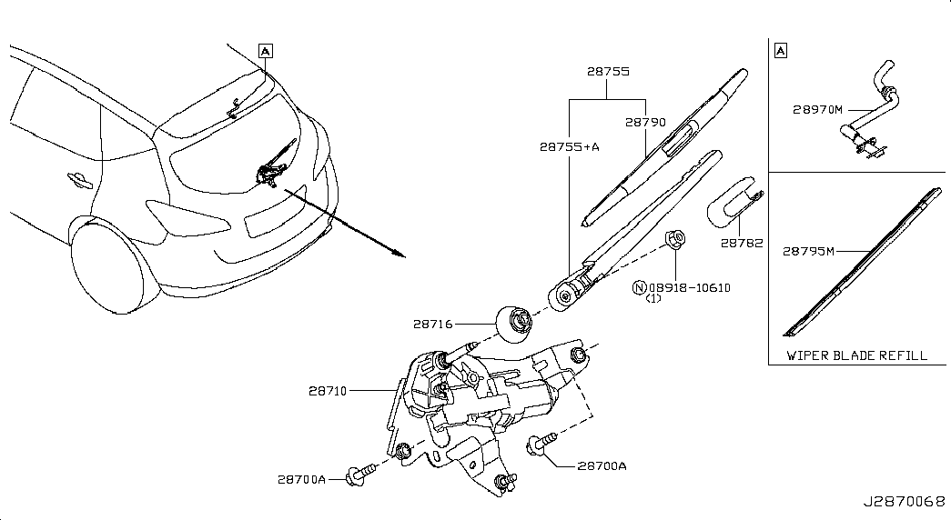 NISSAN 287811AN0A - Щетка стеклоочистителя autospares.lv