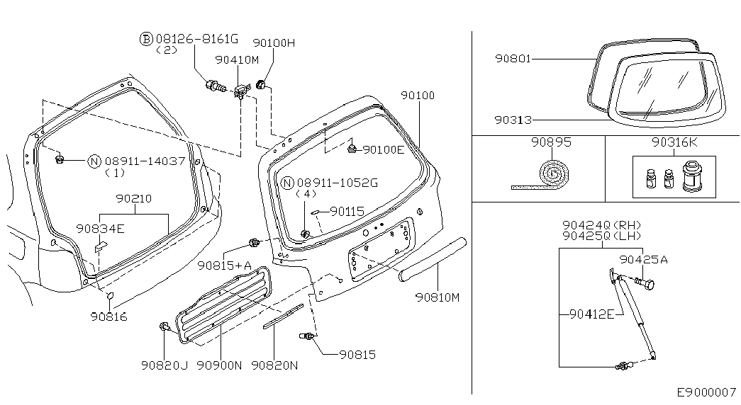 NISSAN 90453-4F286 - Газовая пружина, упор autospares.lv