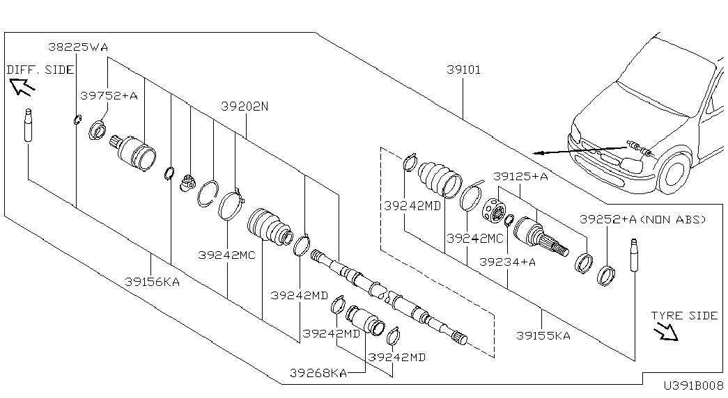 NISSAN 39741-4F425 - Пыльник, приводной вал autospares.lv