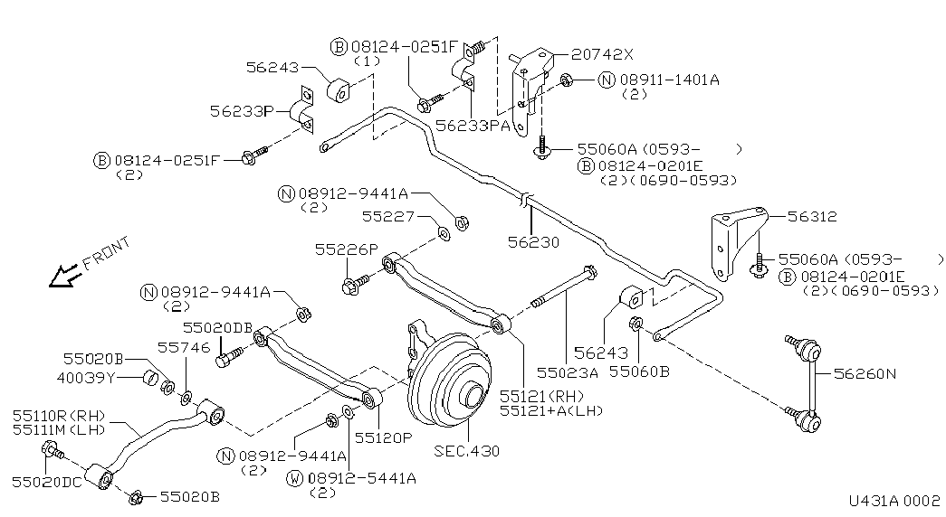 Infiniti 5626186J25 - Тяга / стойка, стабилизатор autospares.lv