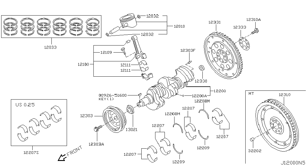 NISSAN 13021-AL500 - Комплект цепи привода распредвала autospares.lv