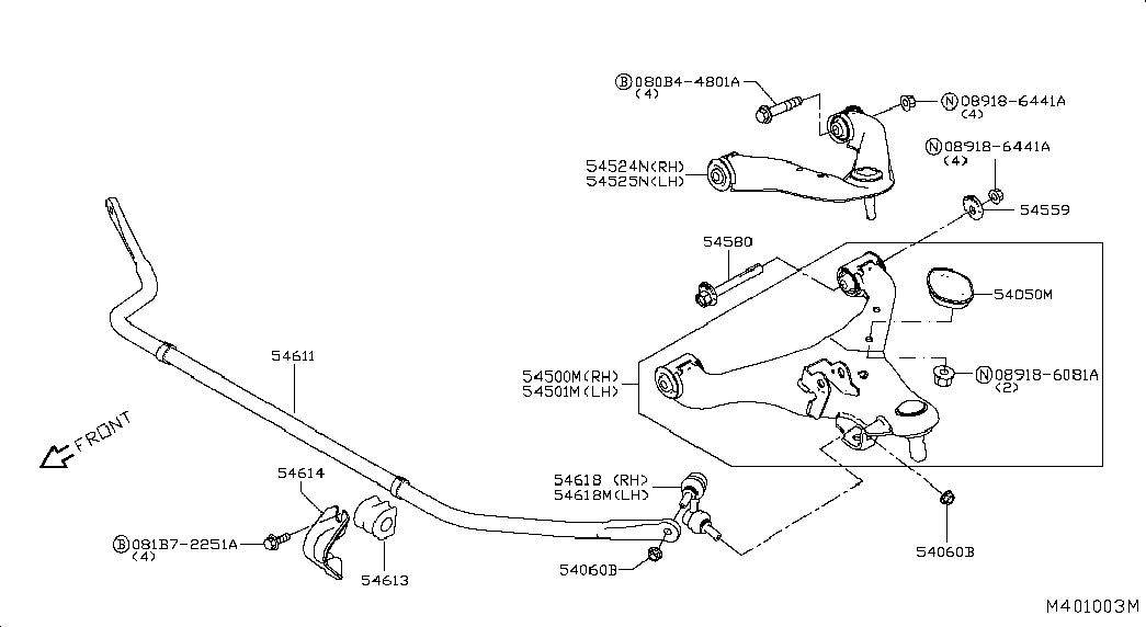 NISSAN 54524-4KH0A - Шаровая опора, несущий / направляющий шарнир autospares.lv