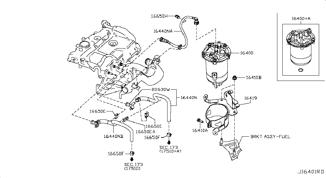 NISSAN 16400-00Q2C - Топливный фильтр autospares.lv