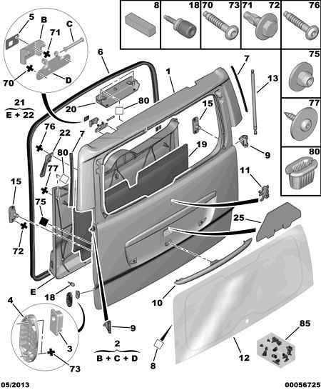 PEUGEOT 8731.P5 - Газовая пружина, упор autospares.lv