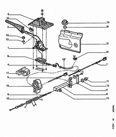 PEUGEOT 4745 F1 - Тросик, cтояночный тормоз autospares.lv