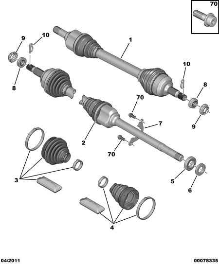 CITROËN/PEUGEOT 3273.RY - Приводной вал autospares.lv