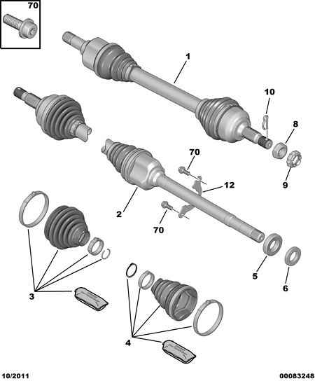 CITROËN 98 016 188 80 - Шарнирный комплект, ШРУС, приводной вал autospares.lv