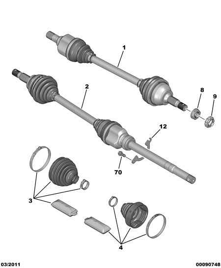 CITROËN 14 401 061 80 - Приводной вал autospares.lv