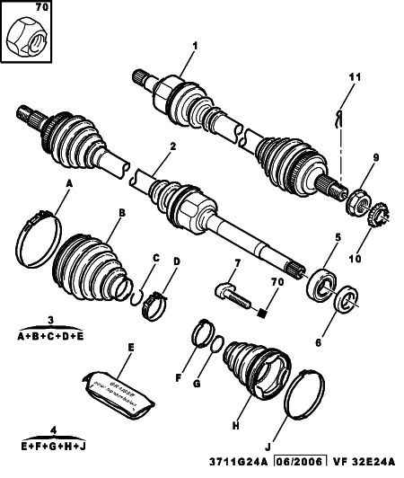 CITROËN/PEUGEOT 3273 JY - Приводной вал autospares.lv