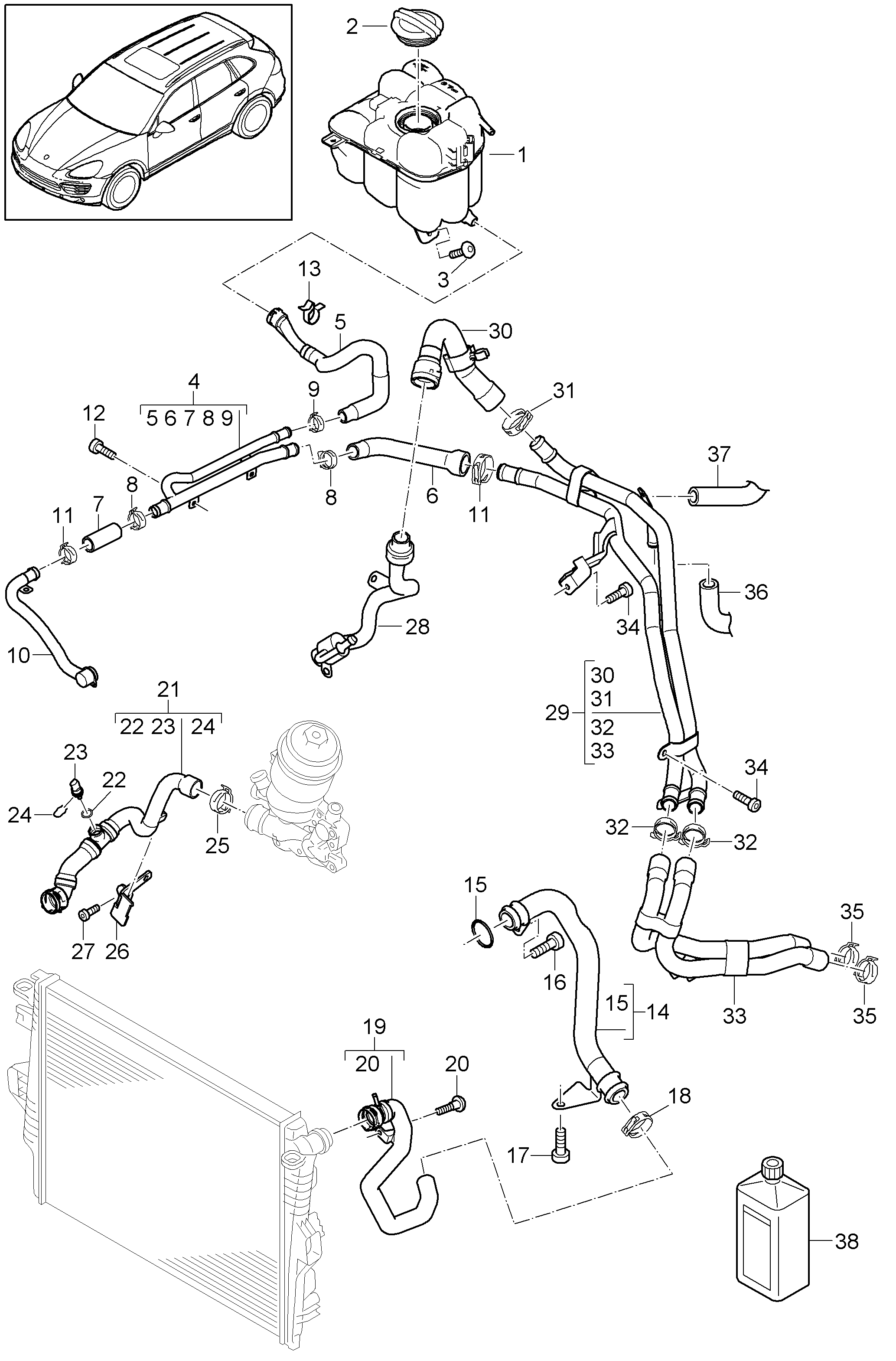 Porsche 958 106 447 00 - Крышка, резервуар охлаждающей жидкости autospares.lv