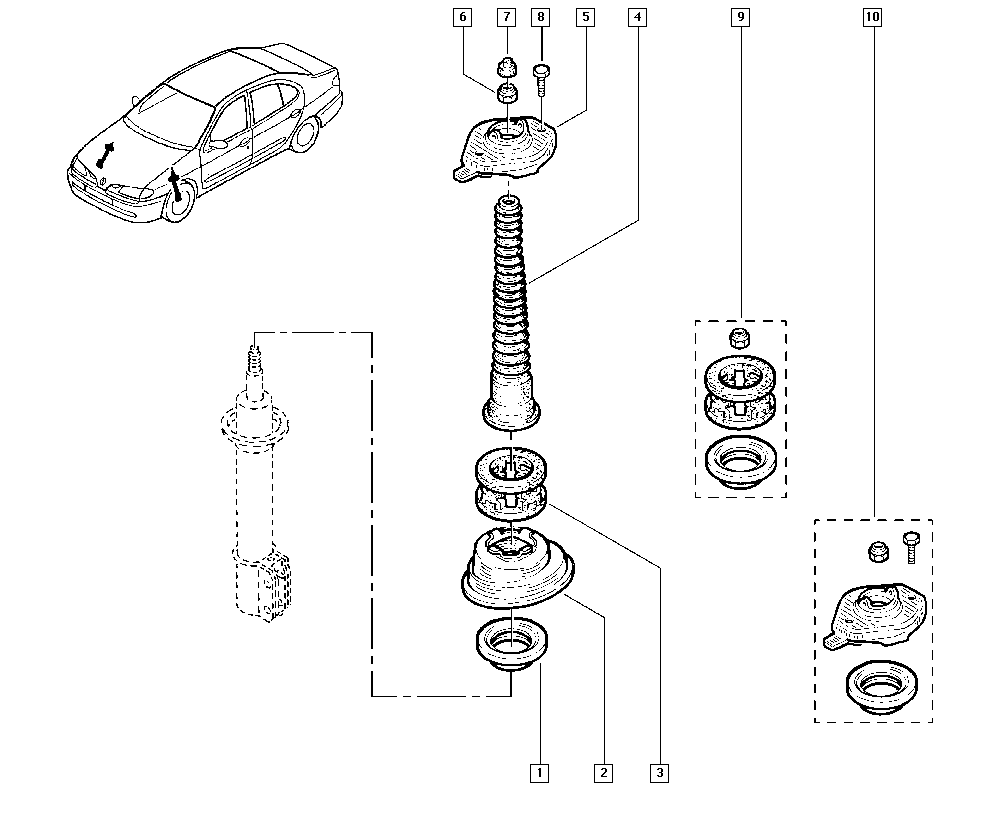 DACIA 77 00 777 654 - Подшипник качения, опора стойки амортизатора autospares.lv