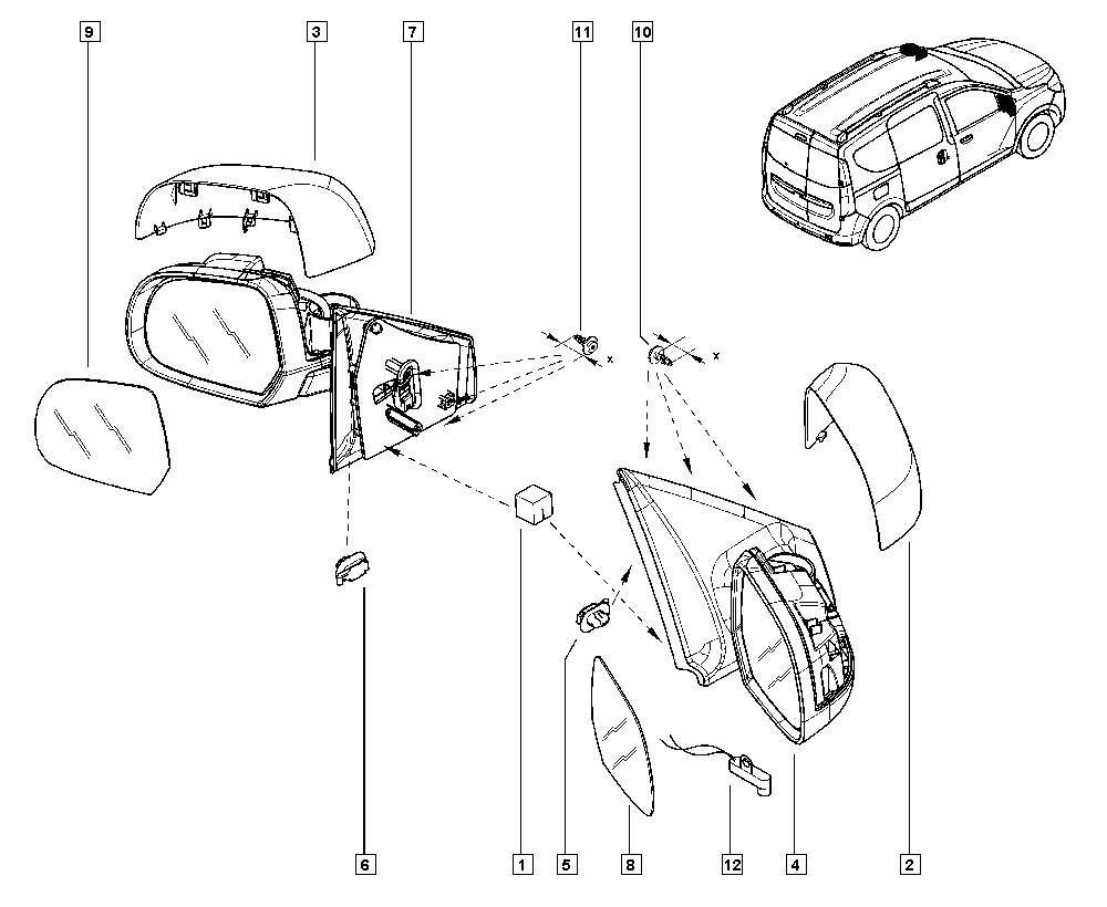 DACIA 963731615R - Покрытие, корпус, внешнее зеркало autospares.lv