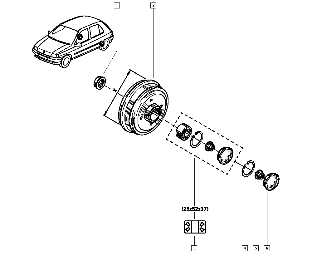 DACIA 77 00 419 824 - Тормозной барабан autospares.lv