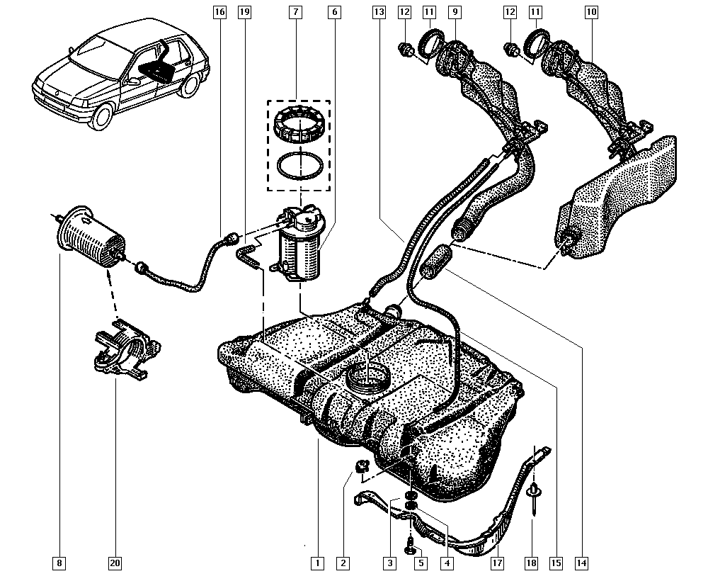 RENAULT 77 00 827 640 - Модуль топливного насоса autospares.lv