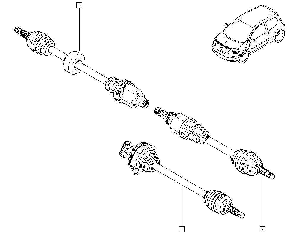 RENAULT 391012385R - Приводной вал autospares.lv