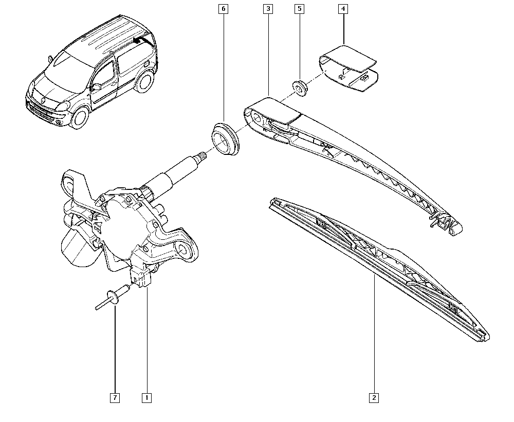 RENAULT 287906144R - Рычаг стеклоочистителя, система очистки окон autospares.lv