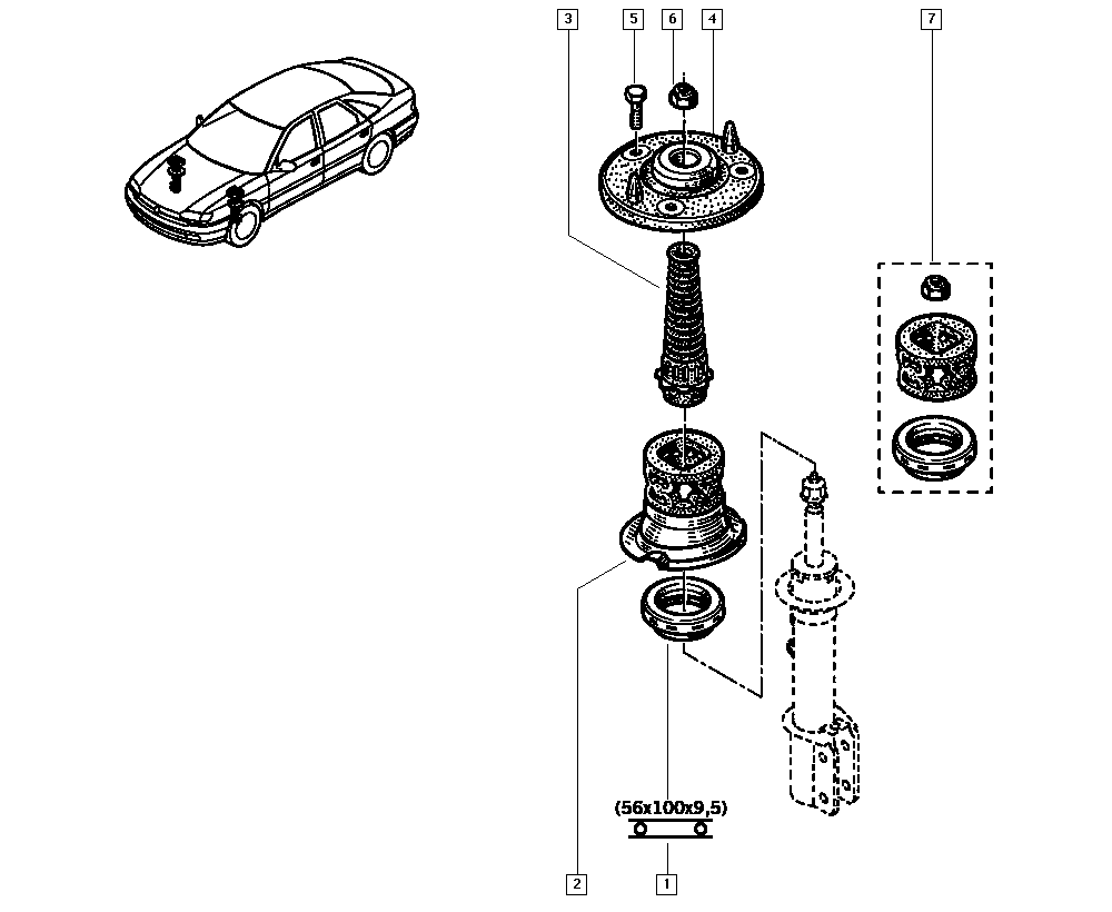 CITROËN (DF-PSA) 7700803635 - Подшипник качения, опора стойки амортизатора autospares.lv