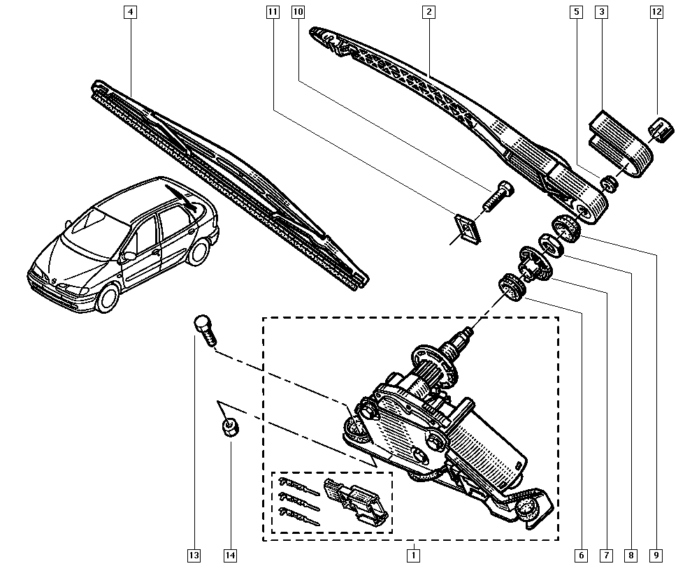 RENAULT 7701 042 368 - Рычаг стеклоочистителя, система очистки окон autospares.lv