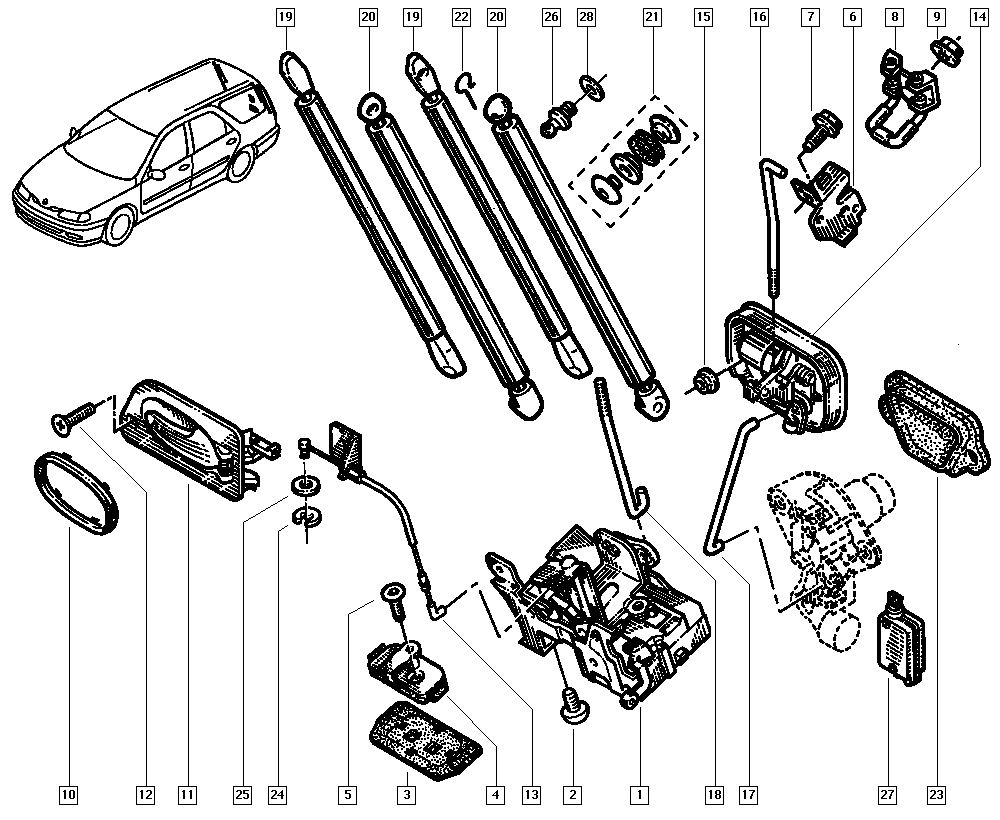 RENAULT 7700427547 - Газовая пружина, упор autospares.lv