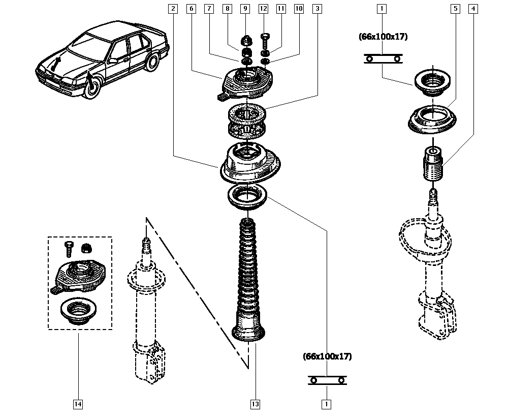 RENAULT 77 00 835 254 - Опора стойки амортизатора, подушка autospares.lv