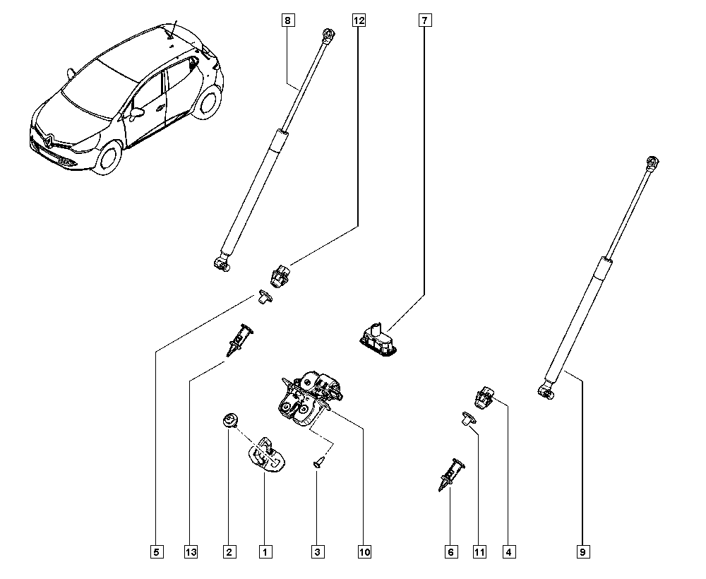 RENAULT 844308661R - Газовая пружина, упор autospares.lv