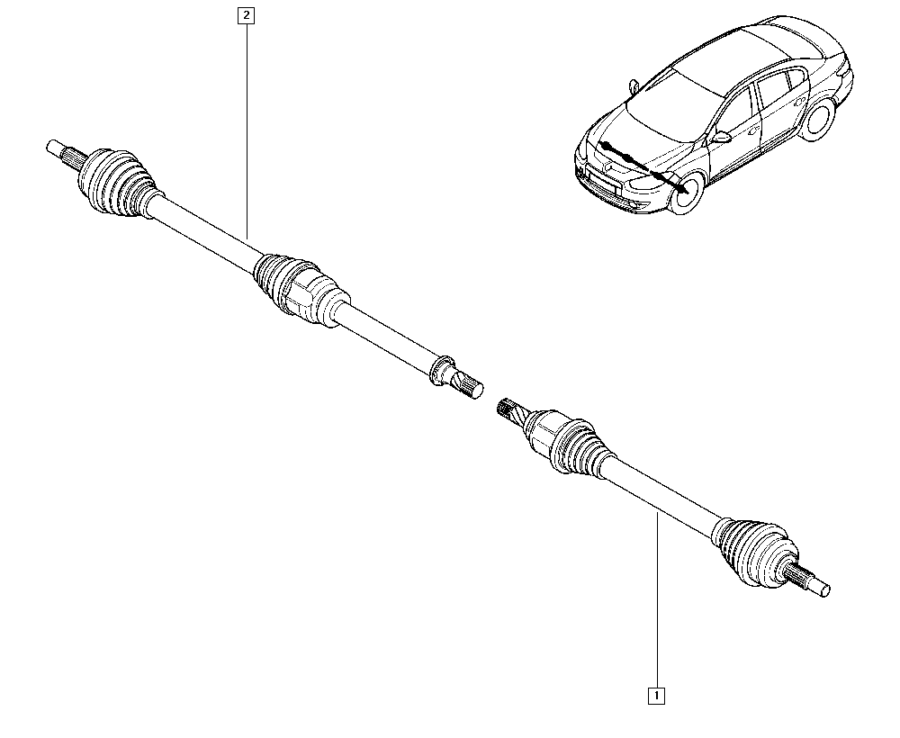 RENAULT 391003533R - Приводной вал autospares.lv