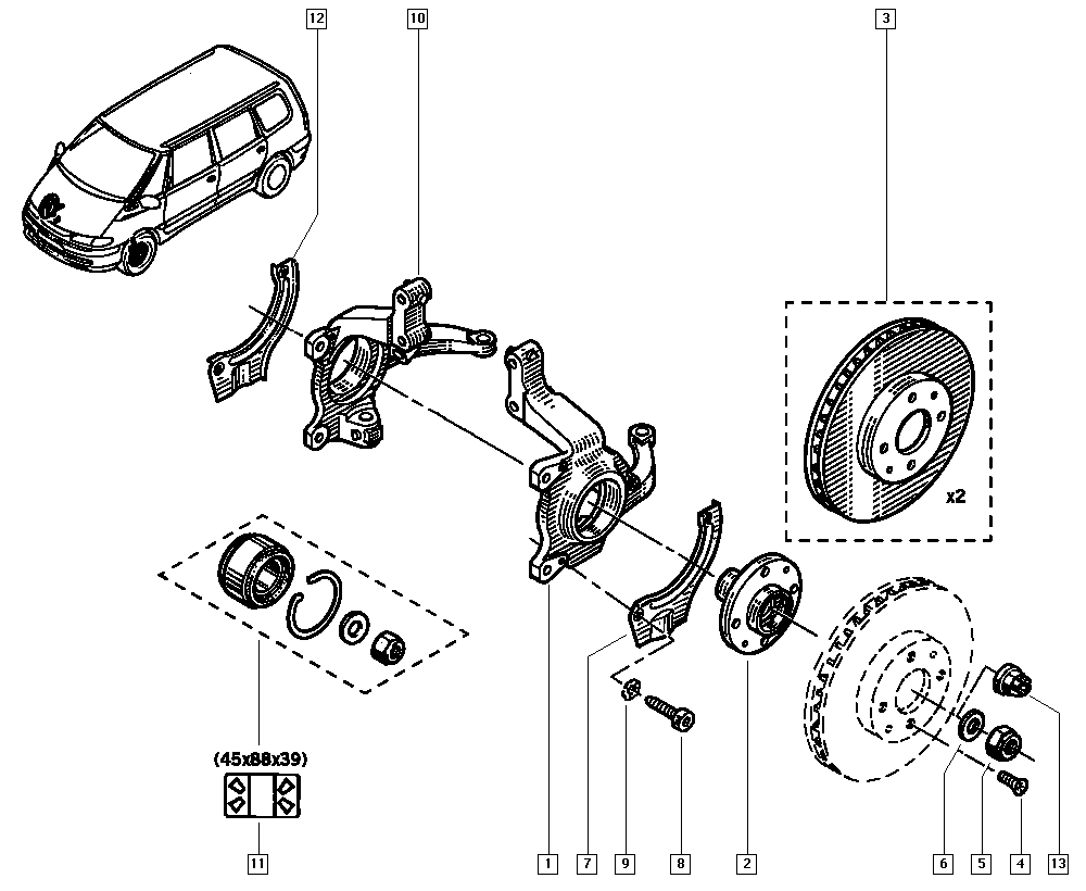 RENAULT 60 25 371 670 - Подшипник ступицы колеса, комплект autospares.lv