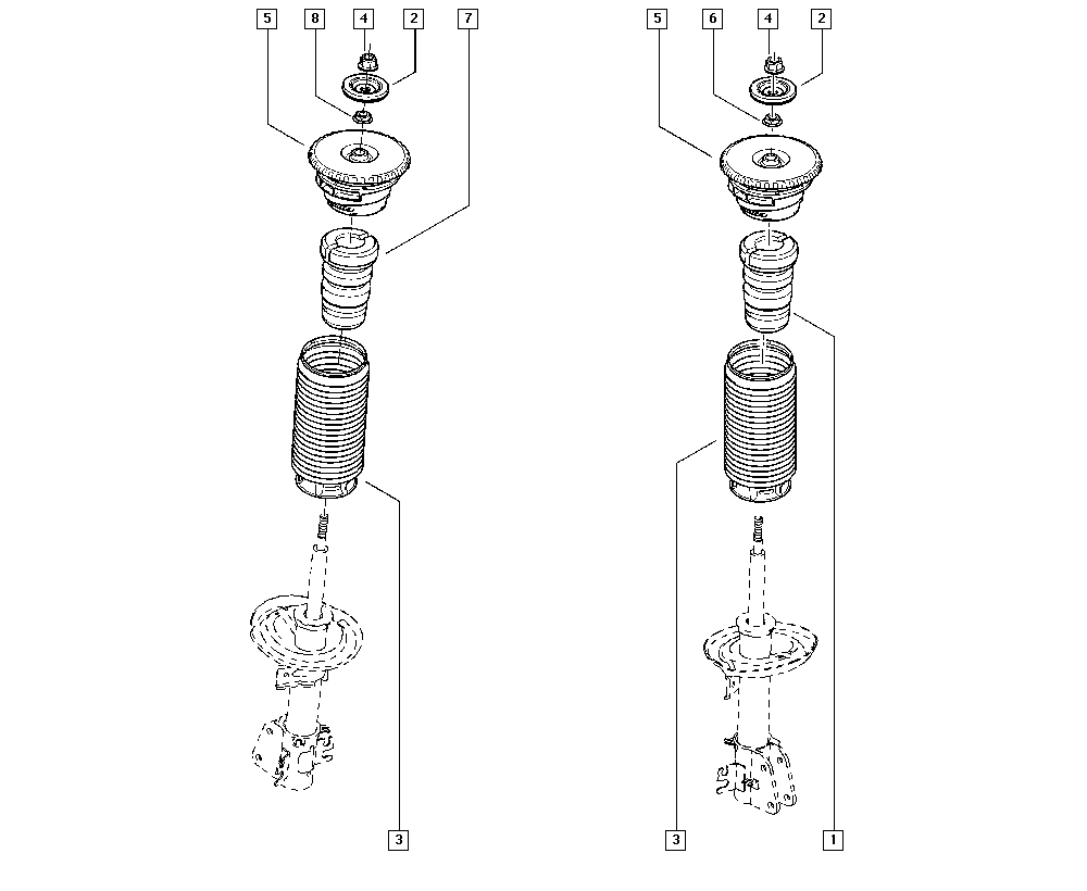 RENAULT 8200688789 - Опора стойки амортизатора, подушка autospares.lv