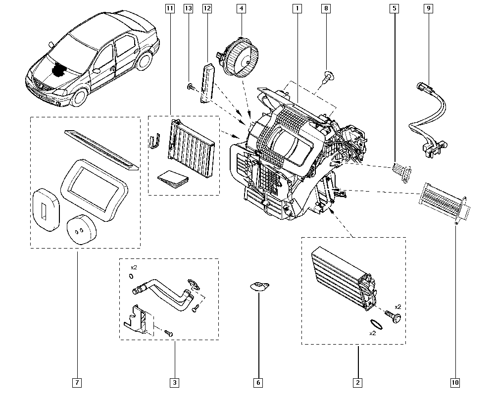 NISSAN 6001547484 - Теплообменник, отопление салона autospares.lv