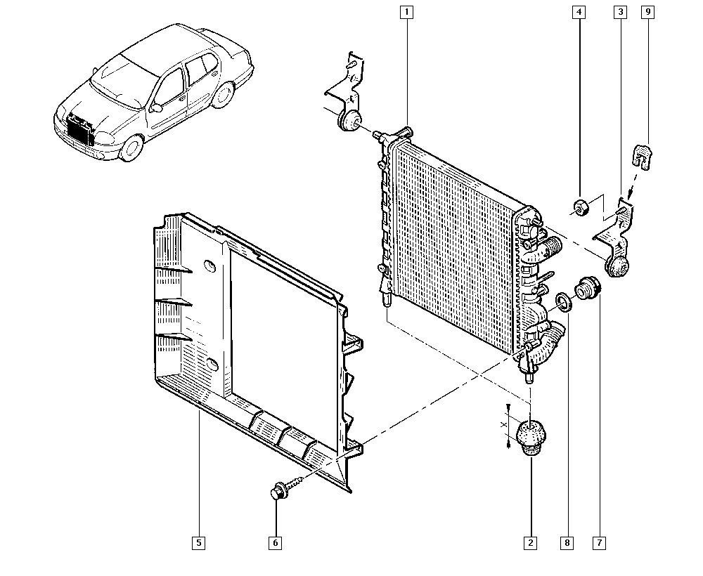 NISSAN 7700838134 - Радиатор, охлаждение двигателя autospares.lv