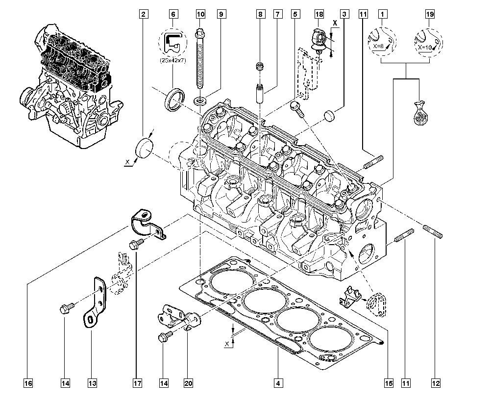 RENAULT 7701478574 - Головка цилиндра autospares.lv