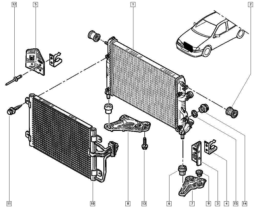 RENAULT 77 00 432 392 - Конденсатор кондиционера autospares.lv