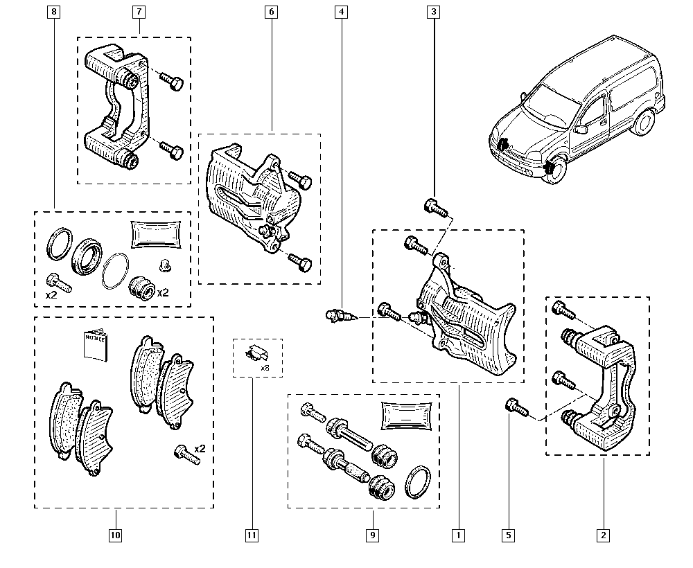 RENAULT 7701208122 - Тормозные колодки, дисковые, комплект autospares.lv