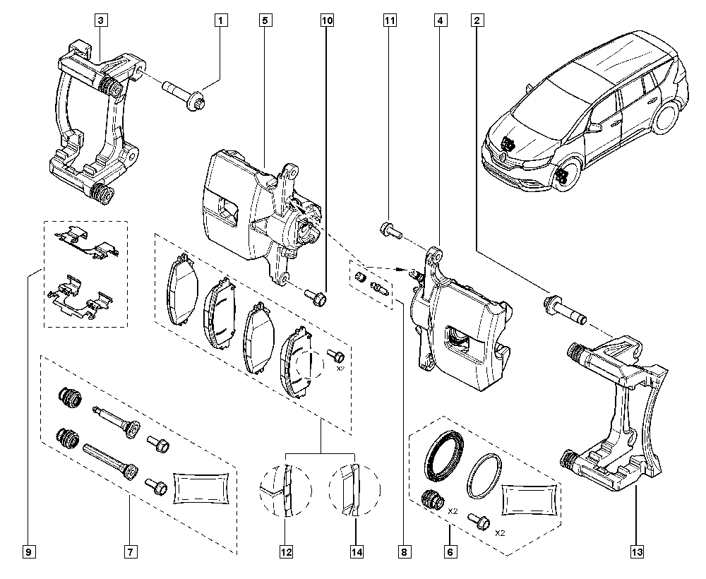 RENAULT 440A08813R - Комплект направляющей гильзы, тормозной поршень autospares.lv