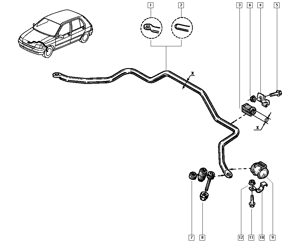 RENAULT 77 00 799 404 - Тяга / стойка, стабилизатор autospares.lv