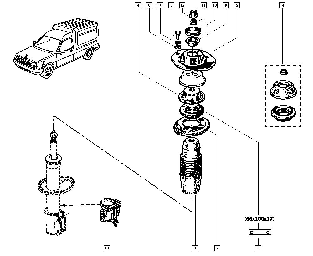 RENAULT 77 00 757 323 - Пылезащитный комплект, амортизатор autospares.lv