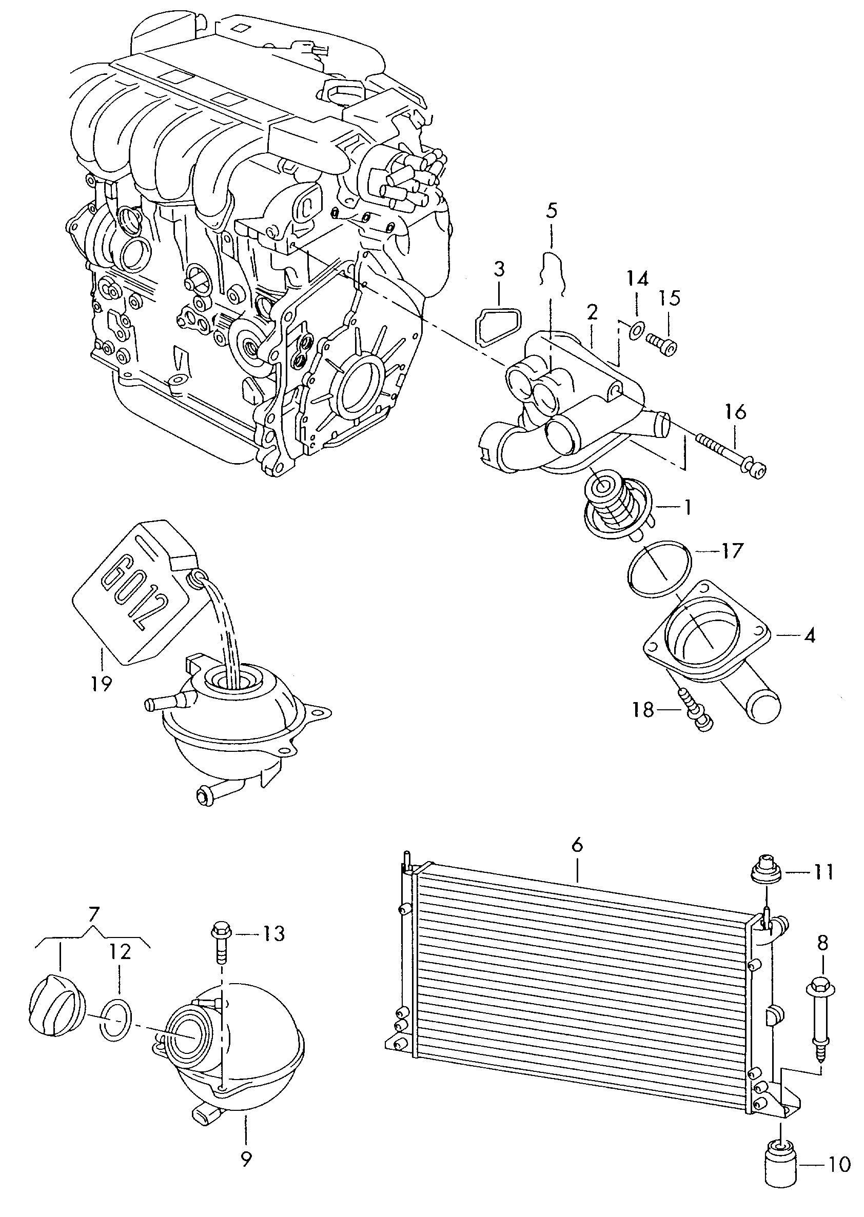 AUDI 022 121 113 - Термостат охлаждающей жидкости / корпус autospares.lv