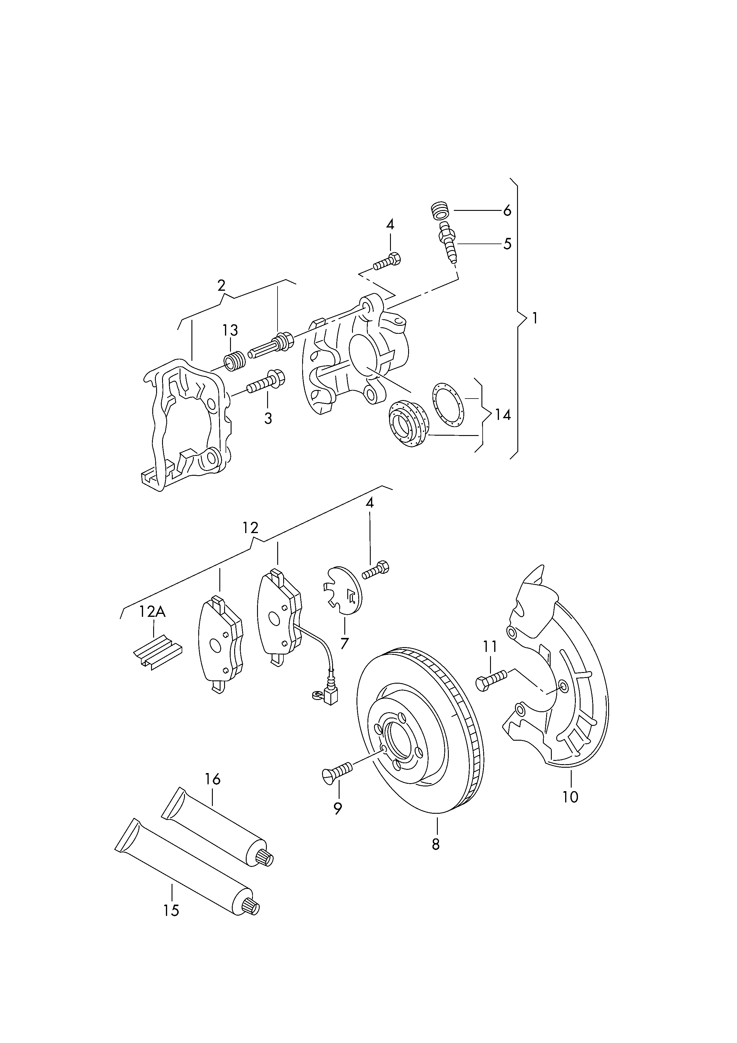 VW 6Q0 698 151 A - Тормозные колодки, дисковые, комплект autospares.lv