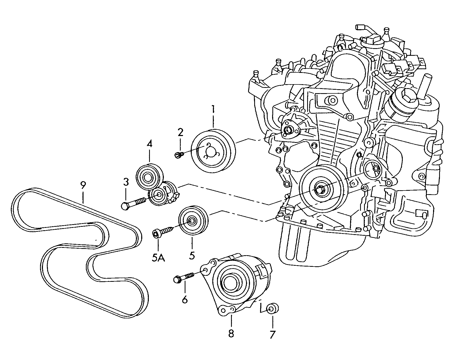 VAG 03D145276A - Ролик, поликлиновый ремень autospares.lv