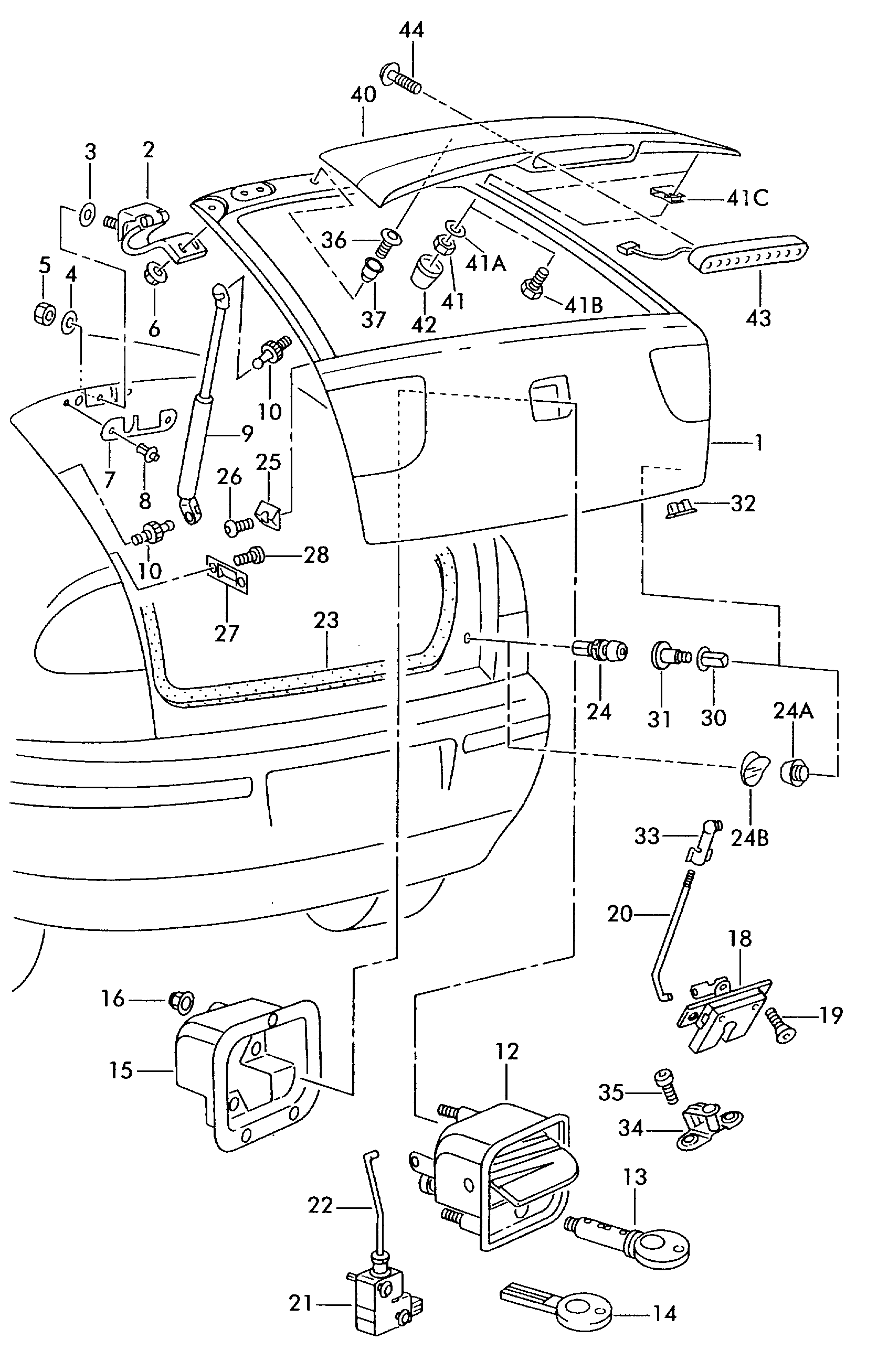 VW 1M6 827 550A - Газовая пружина, упор autospares.lv