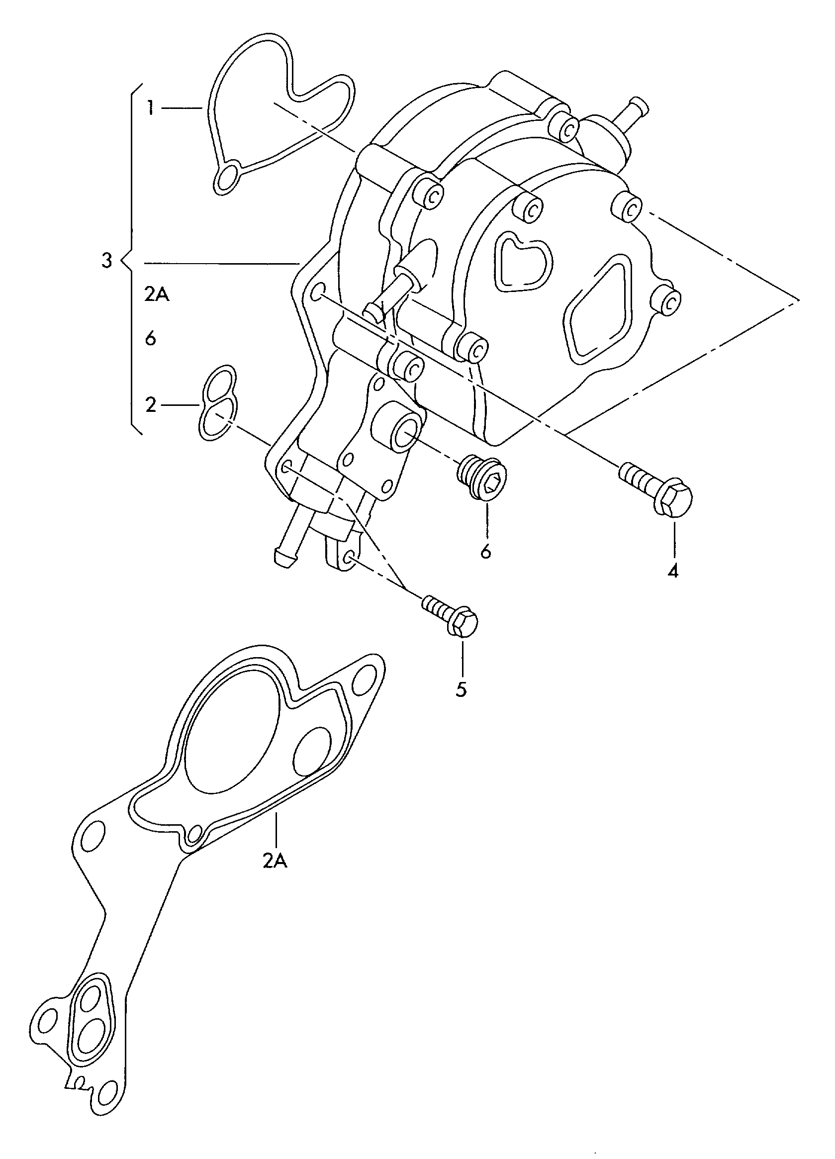 VW 038 145 215 - Ремкомплект, вакуумный насос (тормозная установка) autospares.lv