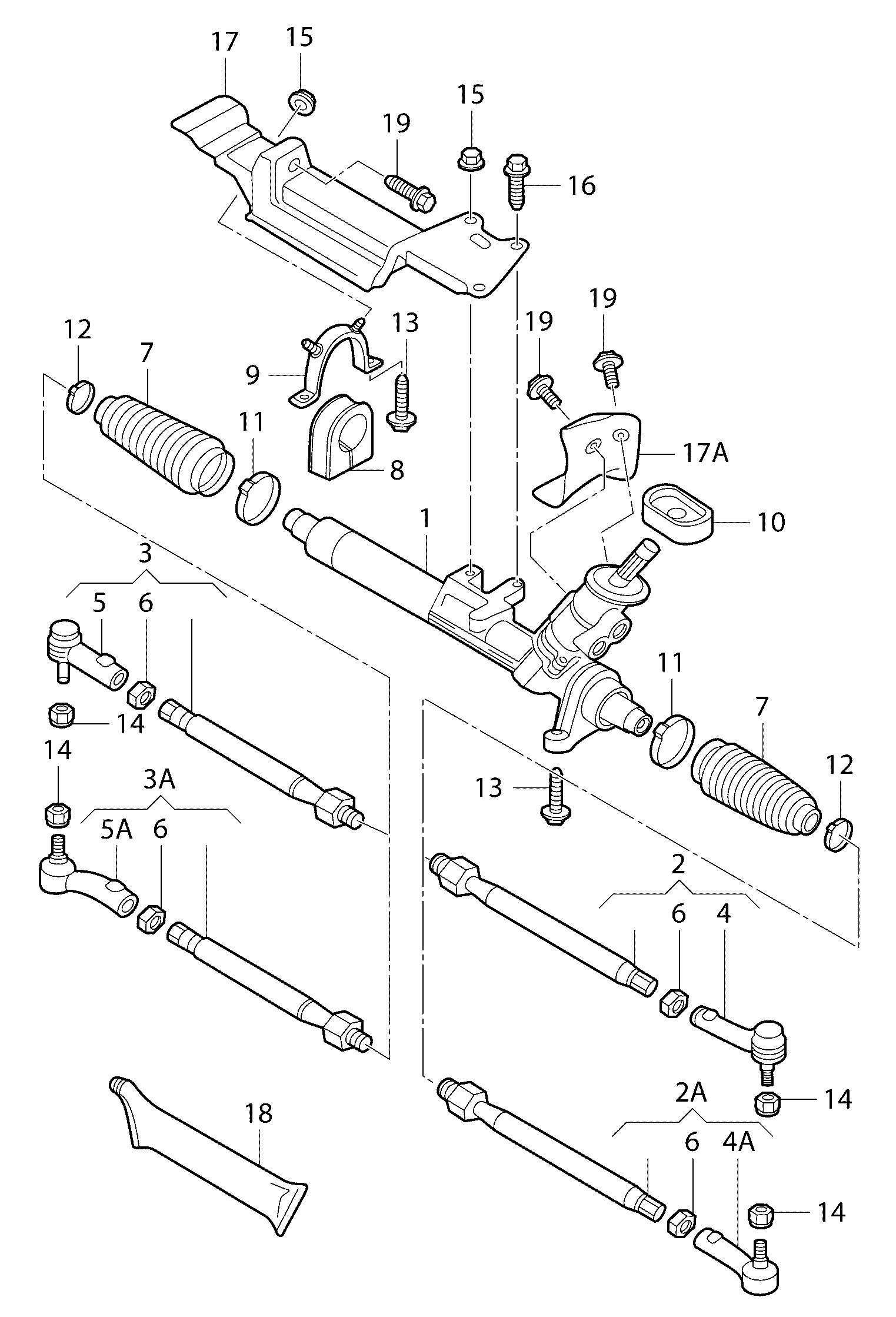 Skoda 1J0422812B - Рулевой механизм, рейка autospares.lv