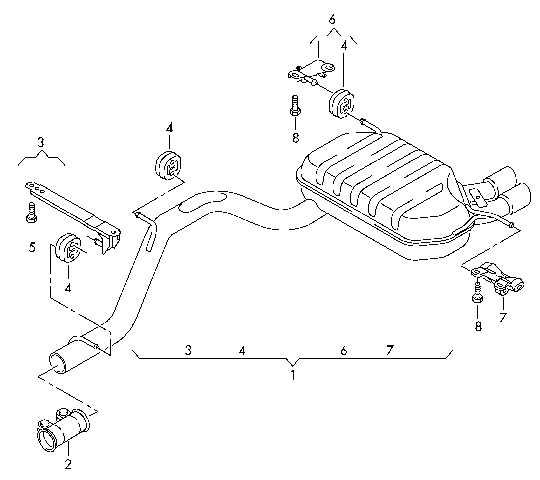 VAG (1K0.253.144 AR) - Кронштейн, втулка, система выпуска ОГ autospares.lv