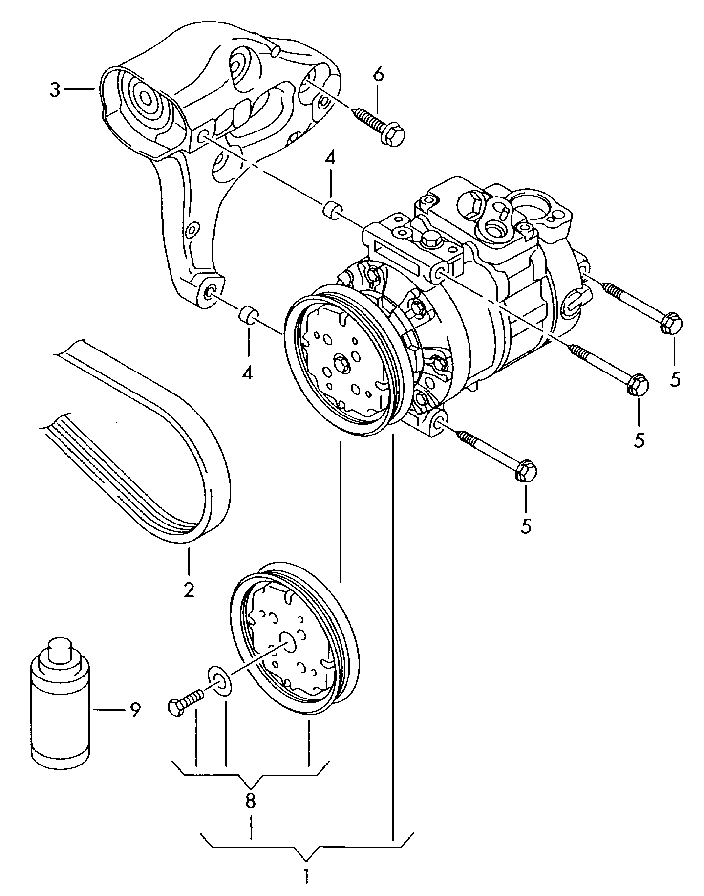 VW 5N0 820 803 H - Компрессор кондиционера autospares.lv