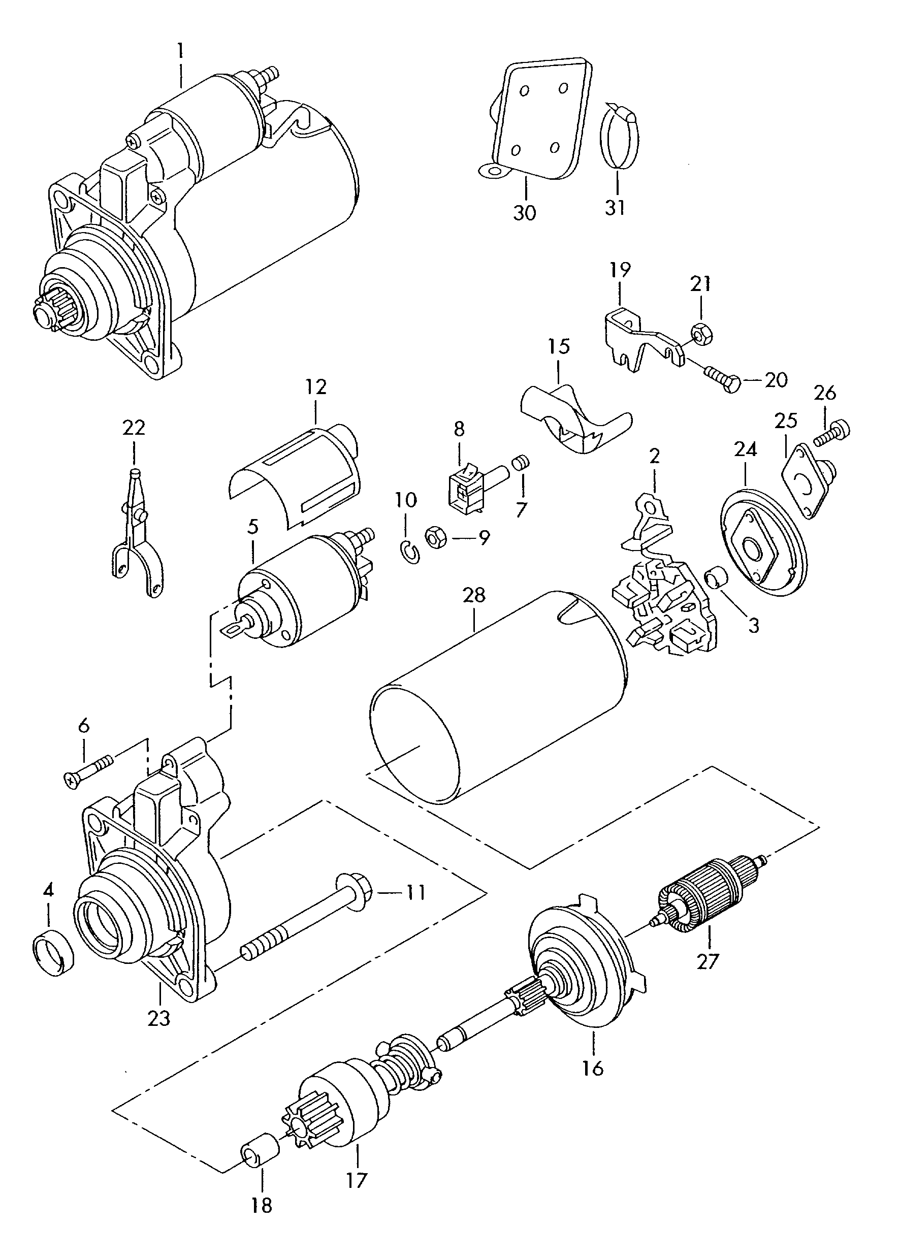 VW 058 911 335 - Ведущая шестерня, бендикс, стартер autospares.lv