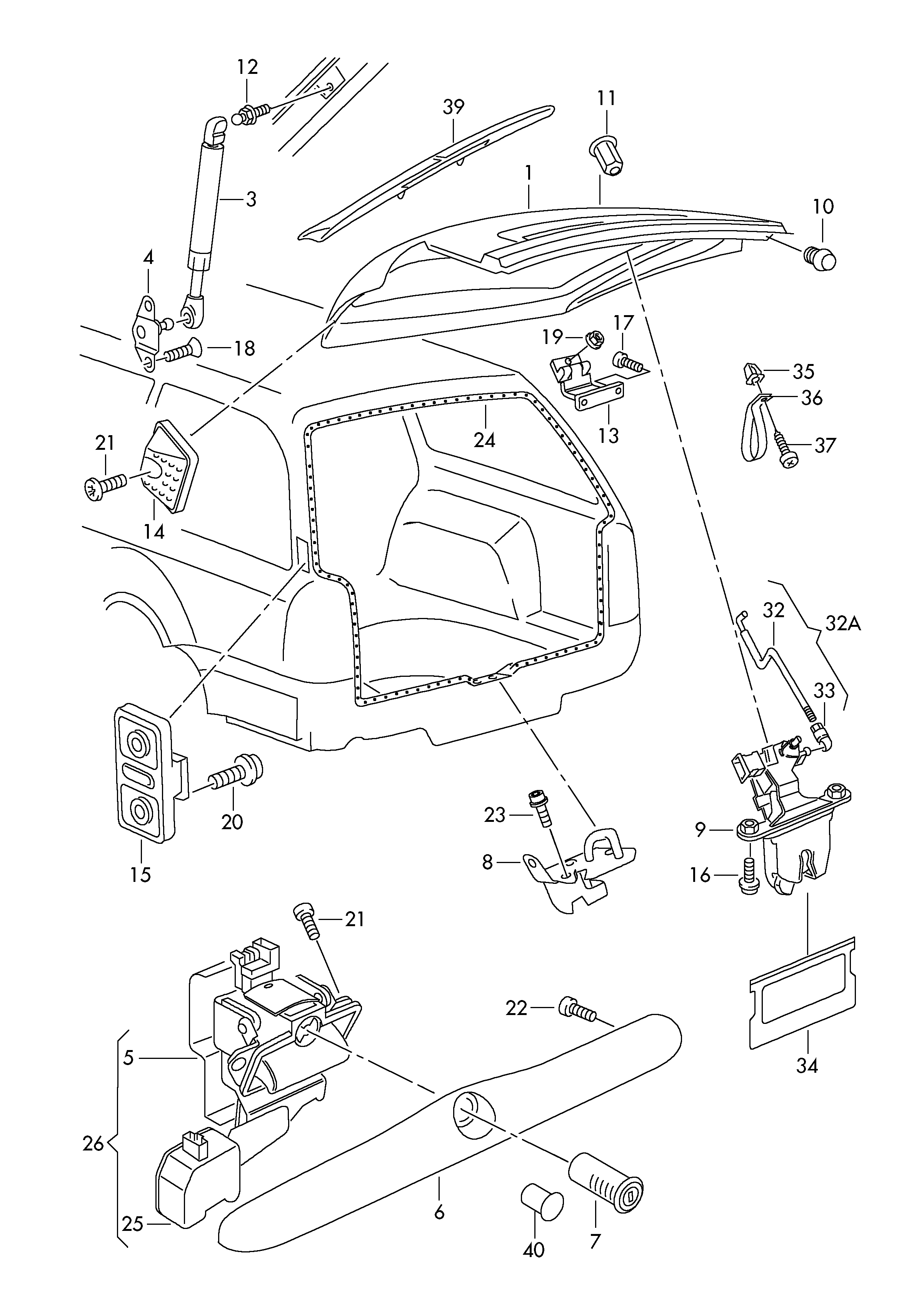 VW 1U9827550B - Газовая пружина, упор autospares.lv