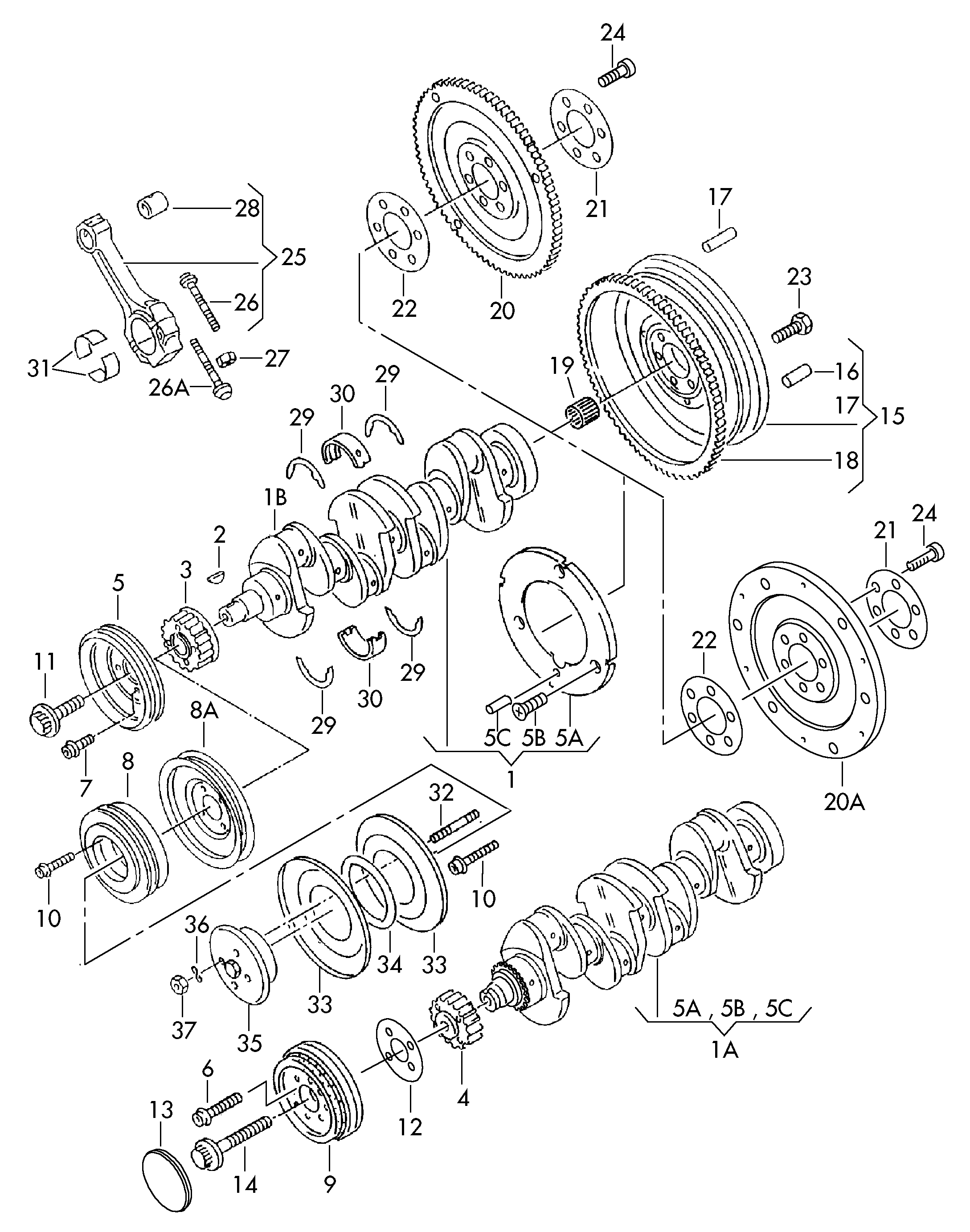 AUDI 03G 105 243 B - Шкив коленчатого вала autospares.lv