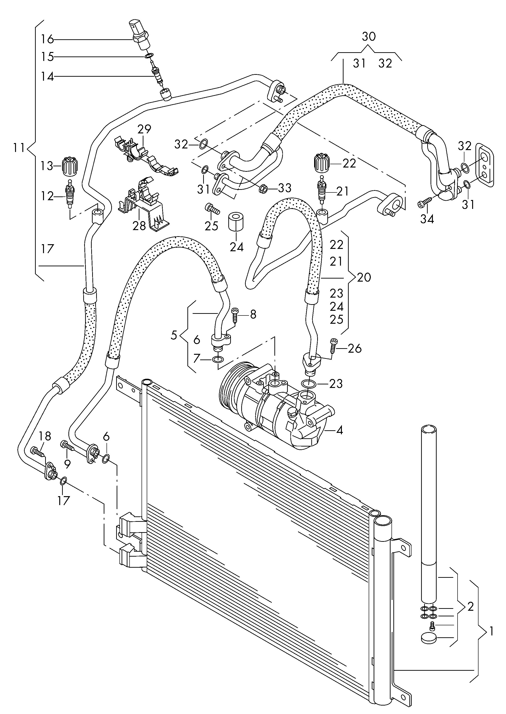 VAG 5Q0816411M - Конденсатор кондиционера autospares.lv