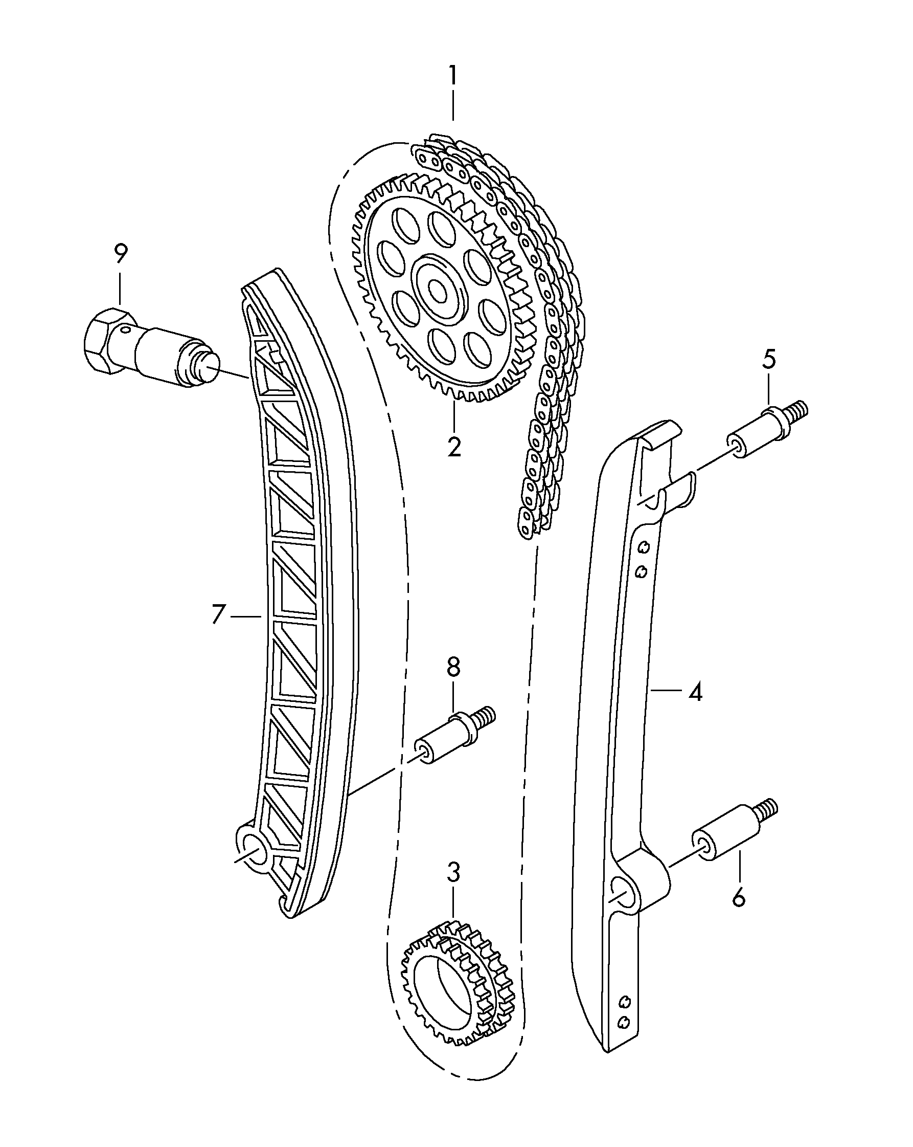 Seat 03F 109 509 F - Планка успокоителя, цепь привода autospares.lv