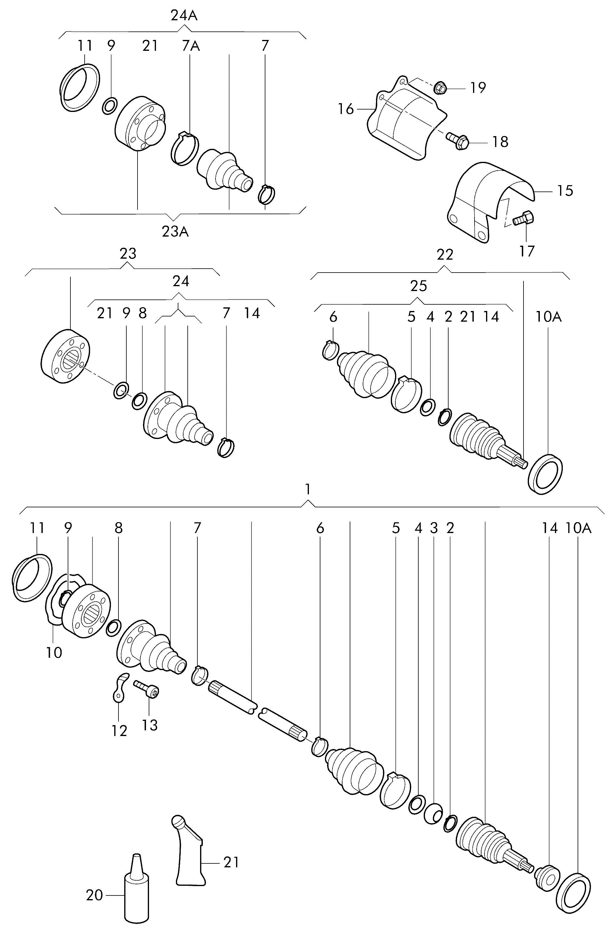 AUDI 1K0 498 103 - Шарнирный комплект, ШРУС, приводной вал autospares.lv